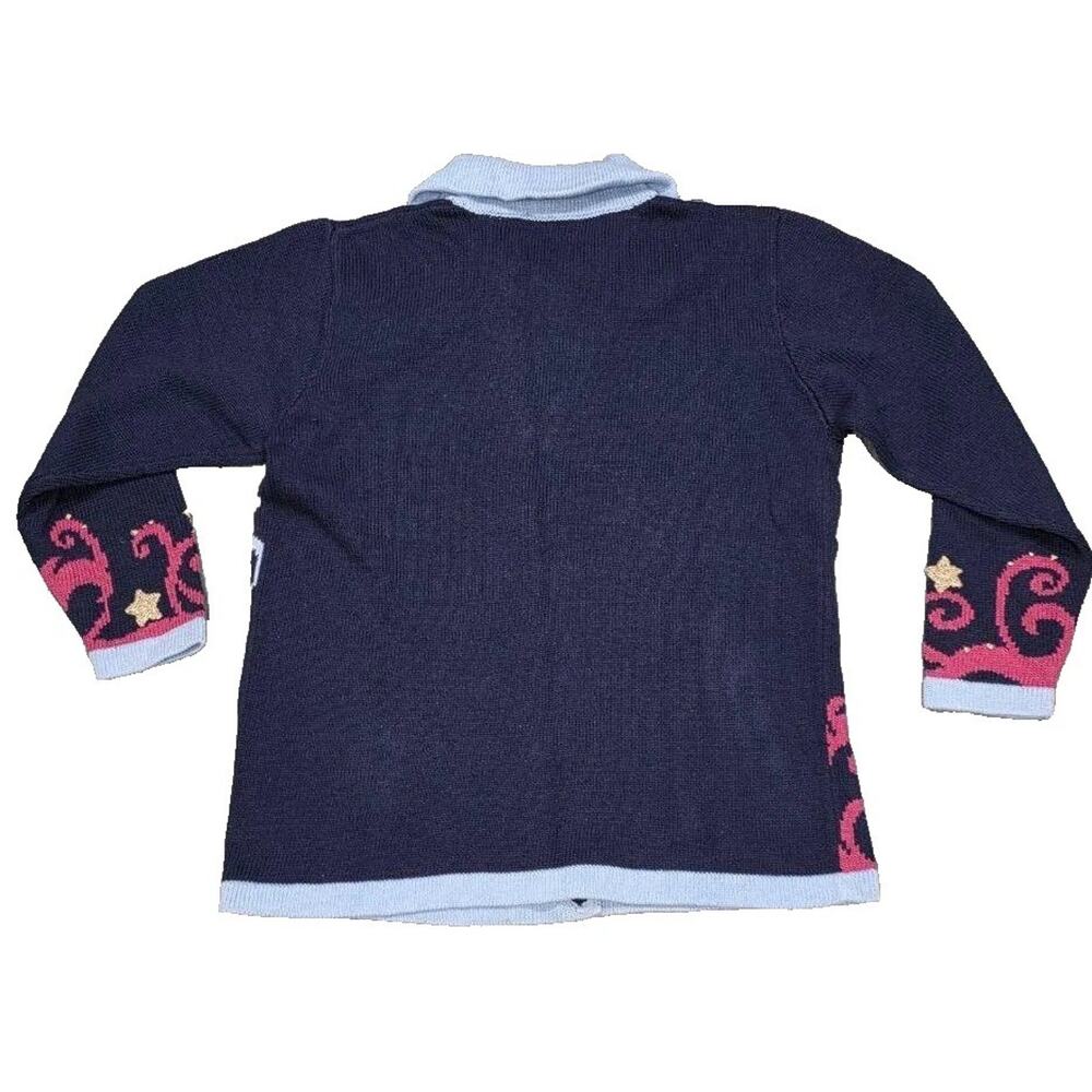 Storybook Knits Women Small Collared Art Wear Sweater Cardigan Multicolo A003995 - Picture 7 of 7